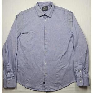 Scotch And Soda Slim Shirt Mens Size Large Blue Check Button Up Long Sleeve